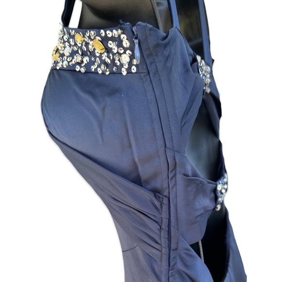 Jodi Christopher Bejeweled Open Back Pleated Fit & Flare Mini Dress Size 1 - Picture 11 of 15